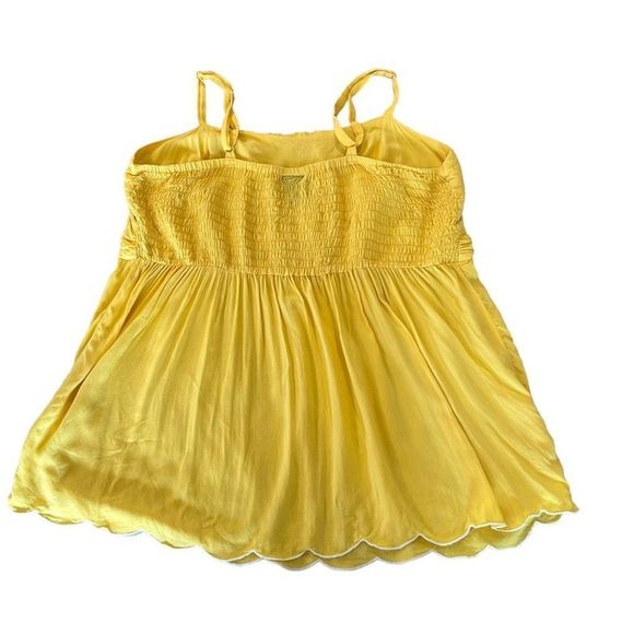 Torrid Women's Yellow Spaghetti Strap Embroidered Floral Tunic Top Size 2 - Picture 12 of 12